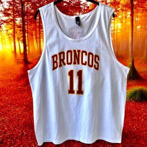 Denver Broncos White Tank Top 11 HOF 2018 by District Concert Tee Mens XL